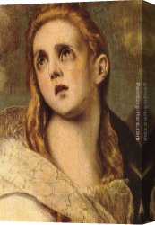 Penitent Canvas Paintings - The Penitent Magdalene [detail] by El Greco